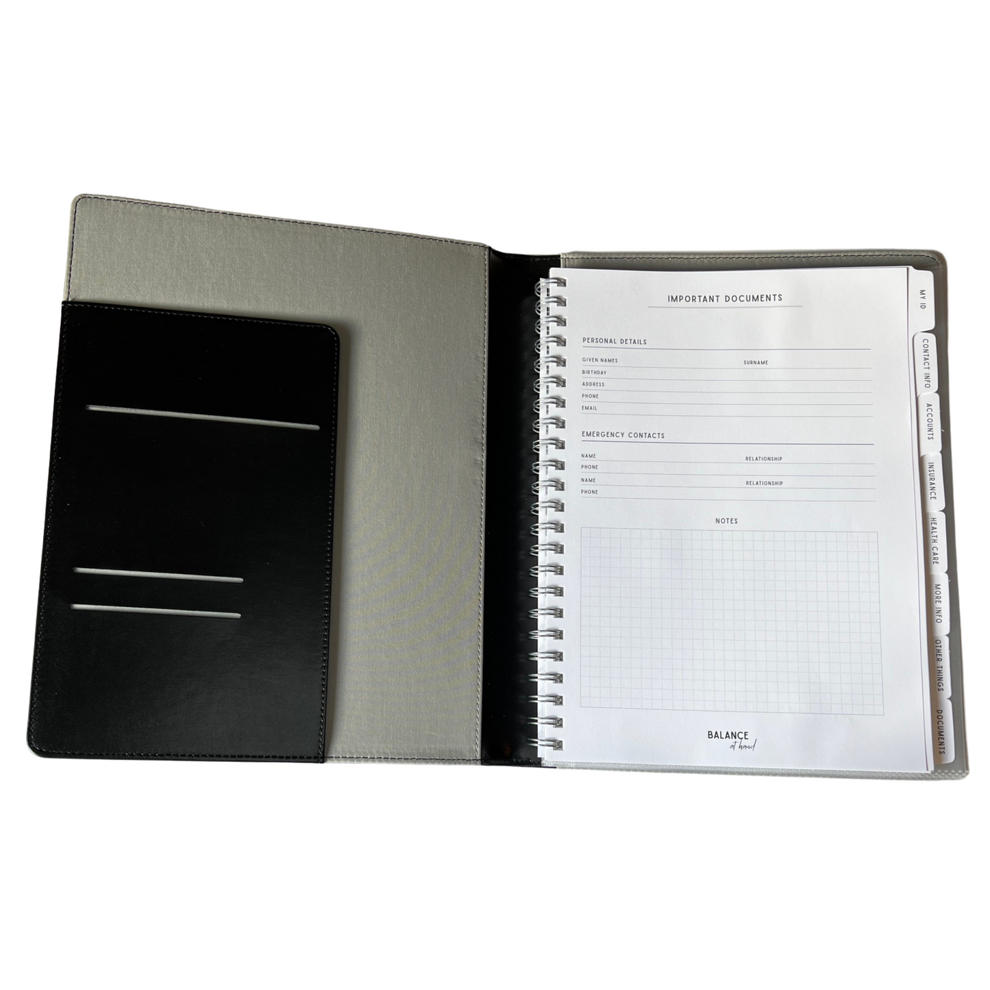 The Important Life Document Folder - Black