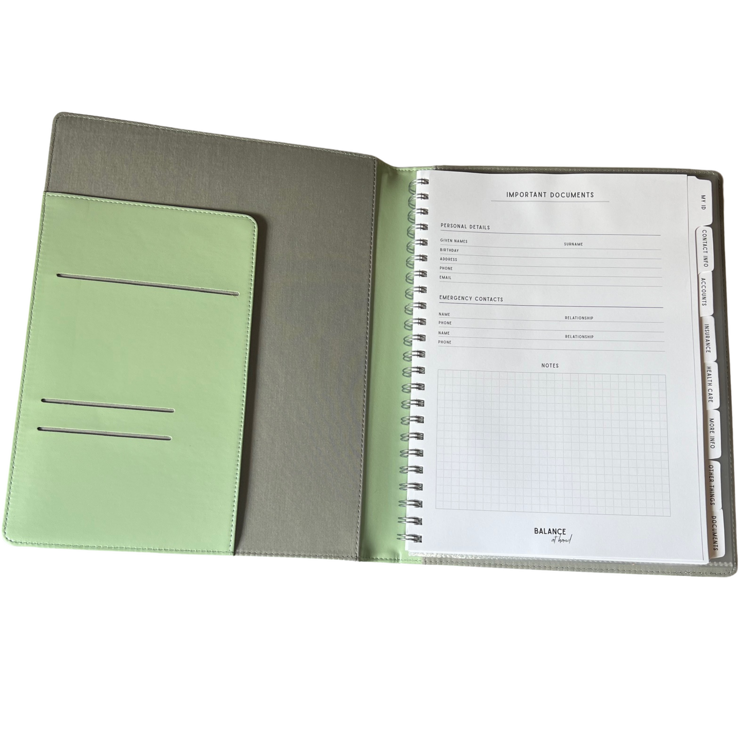 The Important Life Document Folder - Eucalyptus